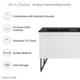 thumbnail image 2 of Annecy 60 in. White, Double Basin Bathroom Vanity With Black, 3-Hole Artificial Stone Sink Top, 2 of 13