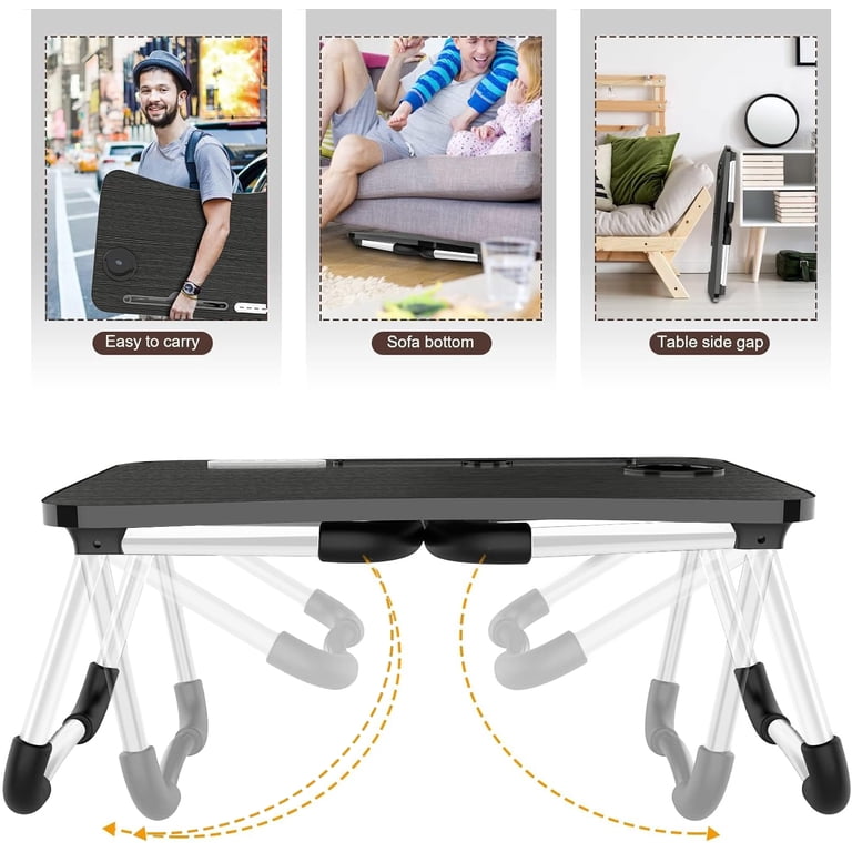 BN-LINK Foldable Laptop Desk with USB Ports Black photo 3