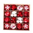 thumbnail image 2 of Bola de Navidad de 6 cm, adorno de plástico galvanizado pintado para árbol de Navidad, juego de bolas decorativas para decoraciones de festivales en interiores, 2 of 12