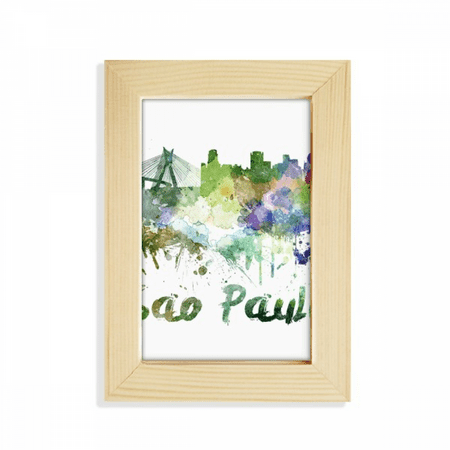 Sao Paula Brazil City Watercolor Desktop Display Photo Frame Picture Art Painting 5x7 inch