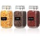 thumbnail image 1 of U Chef Juego de 3 Tarros de Vidrio Herm&eacute;ticos para Almacenamiento de Alimentos, Frascos de Vidrio, Recipientes de Vidrio de Cocina para Harina, Cereales, Caf&eacute;, Pasta, Incluye eti, 1 of 9