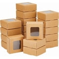 thumbnail interactive-video image 1 of BENECREAT 10PCS Brown Kraft Paper Box With Clear Window... 1 of 13