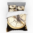 thumbnail image 2 of Compass Duvet Cover Set, Detailed Close up Photo of Retro Navigation Tool Journey Adventure Themed Print, Bedding Set with Shams and Fitted Sheet, 3 Sizes, by Ambesonne, 2 of 3