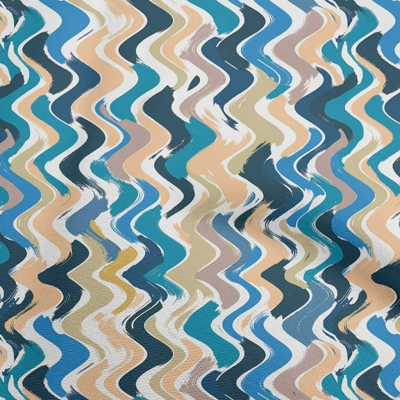oneOone Polyester Spandex Teal Blue Fabric Geometric Craft Projects Decor Fabric Printed By The Yard 56 Inch Wide-GW