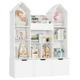 thumbnail image 2 of Hiphuta Kids Toy Storage Organizer with 3 Removable Drawers, Children's Bookcase with Book Rack for Playroom, White, 2 of 6