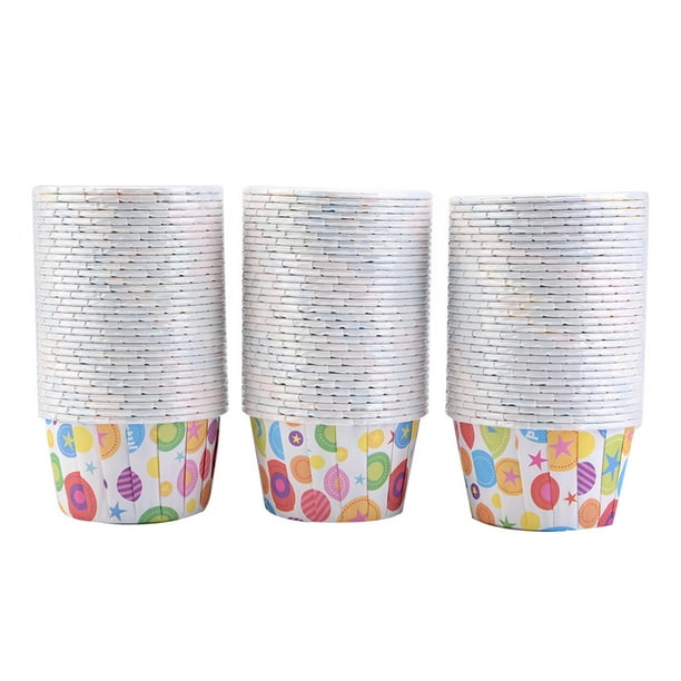 100 moldes de papel para cupcakes, moldes redondos para hornear pasteles, muffins, fiestas en casa, bodas, n.° 4