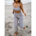 thumbnail image 2 of Coduop Women Two Piece Outfits Sleeveless Crop Top Loose Pants Loungewear Sets, 2 of 6