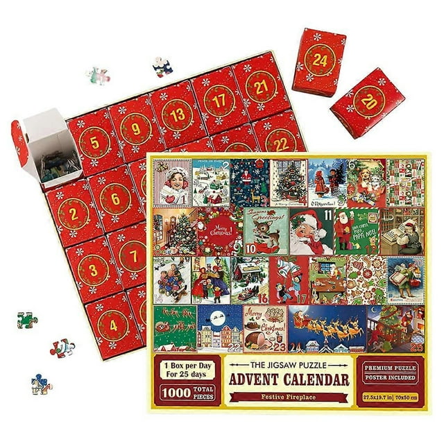 Christmas Advent Calendar 2023 - Christmas Advent Calendar Jigsaw Puzzle 1008Pcs,Jigsaw Advent Calendar,Christmas Gifts For Kids