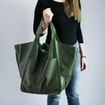 thumbnail image 4 of AMERTEER Women‘s PU Shoulder Bag Large Capacity Bucket Tote Soft Satchel Splicing Design, 4 of 6