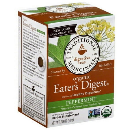 Traditional Medicinals Organic Eater's Digest Peppermint Tea, 0.99 oz, (Pack of 6)