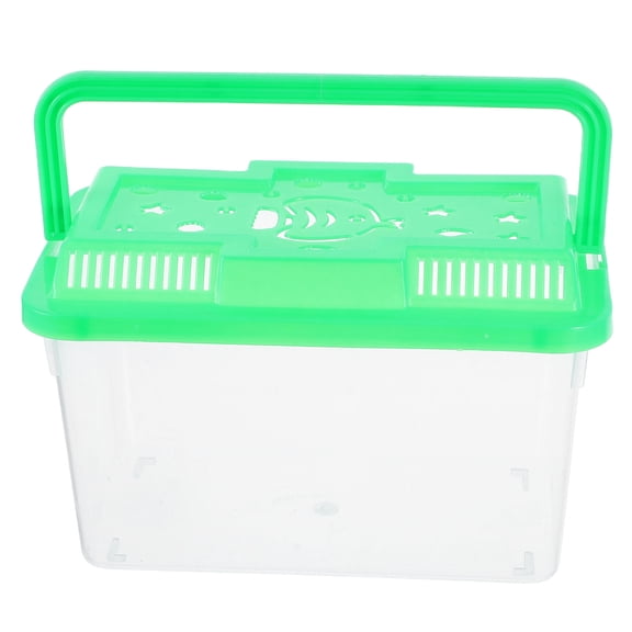BESTYASH Clear Portable Fish Tank in Light Green Plastic Suitable for Turtle and Hamster Transport