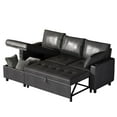 thumbnail image 2 of AECOJOY Sofa Bed, 3 in 1 Sleeper Sofa with Storage Chair, Faux Leather L Shape Couch, Sectional Pull Out Sofa Bed Mid Century Modern Couch for Living Room Clearance, Comfy Sleeper Couch in Black, 2 of 8