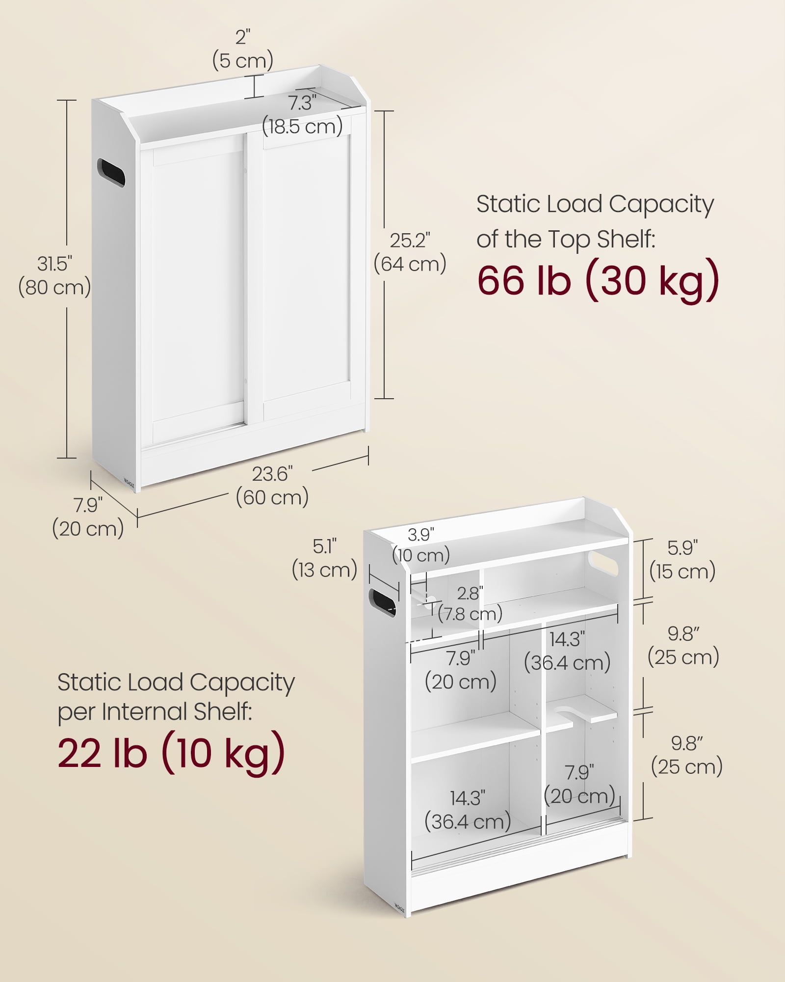 Slim Bathroom Cabinet with Toilet Paper Holder and Brush Compartment - Space-Saving Storage Solution for Narrow Bathrooms