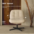 thumbnail image 5 of Nouhaus Balloon Criss Cross Chair, Cross Legged Swivel Vanity Chair with Wide Comfy Padded Seat, Armless No Wheels Fabric Modern Home Lounge Chairs for Living Room,Bedroom, 5 of 9