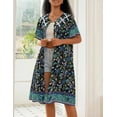 thumbnail image 3 of Ekouaer House Dress for Women Button Down Nightgown Short Sleeve Housecoat with pockets, 3 of 8