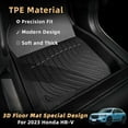 thumbnail image 2 of Custom Making Car Floor Mats for 2023 Honda HR-V，All-Weather TPE Rubber Floor Mattes Black, 2 of 8