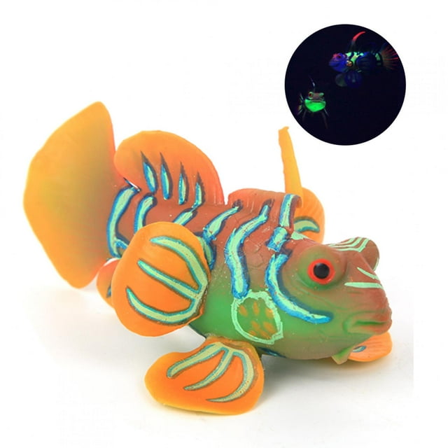 Silicone Simulation Frogfish, Lightweight Landscape Decoration Aquarium Simulation Frogfish, USB Plug For Aquarium Fish Green Orange,green Purple,green Blue