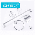 thumbnail image 5 of Set Juego Baño Accesorios Acero Cromado Espejo 6 Piezas Color Plata, 5 of 5
