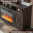 thumbnail image 5 of VANACC 63" Farmhouse TV Stand with 26" Fireplace, for TVs up to 73", Entertainment Center, Rustic TV Console Cabinet for Living Room, Dark Walnut & Wood, 5 of 9