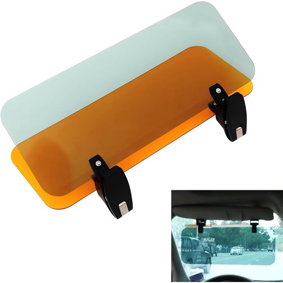 Car Sun Visor Extender, Anti-glare Sunproof Day Night Dual-use Visor, Driver Goggles Universal for Snow Blindness Glare (Yellow) -