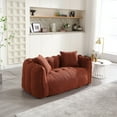thumbnail image 4 of Oversized Bean Bag Chair Sofa,Bean Bag Couch Floor Sofa with Wide Armrests Big BeanBag  Lazy Sofa for Bedroom, Living room, Apartment, Red+Brown, 4 of 9