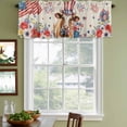 thumbnail image 4 of 2 Pack Valances for Windows, Independence Day Window Valances for Living Room/Bedroom/Bathroom, Cow Patriotic Usa Flag Firework Floral Light Filtering Kitchen Curtain Valance 54"W x18" L, 4 of 9