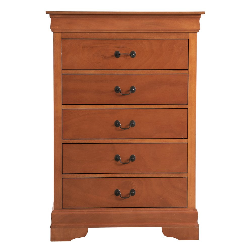 Glory Furniture Louis Phillipe Chest in Oak Color