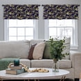 thumbnail image 4 of LALILO Kitchen Curtain Valance Paisley Gold Floral Rod Pocket Window Curtain 52"x 18" Set of 2, 4 of 7