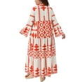 thumbnail image 4 of DARING DIVA Plus Size Womens Button Long Flared Bell Sleeve Dress 2X Red, 4 of 6