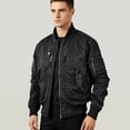 thumbnail image 6 of Yuaguia Men's Baseball Jacket, Tactical Flight Bomber Windbreaker Jacket, Stand Collar Outerwear, Military Style Casual Spring Coat for Outdoor Sports, Hiking, and Everyday Wear, Black 3XL, 6 of 6
