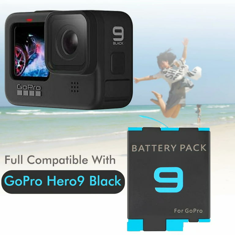 Extended Life 1800mAh 2-Pack Replacement Batteries for GoPro Hero 9 Black,  Fully Compatible with Go Pro 9 camera Battery 