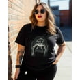 thumbnail image 3 of T Shirts for Women Short Sleeve Cotton Crewneck T-Shirt, Funny Sloth Universe UFO Tee Tops Casual Basic T-Shirts, XS-5XL Black XL, 3 of 7