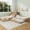 Natural, variant on EUROCO Wood L-Shaped Twin Platform Bed with Trundle and Drawers, L Shaped Bed with Desk and LED Light for Kids Teens Bedroom, White