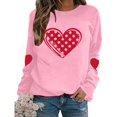 thumbnail image 6 of Women'S Valentines Sweatshirts Love Heart Graphic Long Sleeve Shirts Casual Crew Neck Pullovers Plus Size Tops, 6 of 9