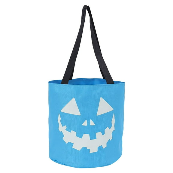 Jierger Glowing Halloween Basket Pumpkin Bucket Multi Purpose Trick Or Candy Bag Halloween Decoration for Halloween Party Favors & Birthday Candy Bags 9.45 x 10.24 Inch