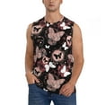thumbnail image 2 of Lsque Butterfly Print Men's Cotton Blend Sleeveless Muscle Shirts (S-3XL)- Moisture Wicking, Odor Protection, UPF 30+,Medium, 2 of 8