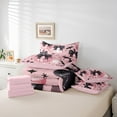 thumbnail image 5 of Feelyou Teen Bowknot Pumpkin Bedding Comforter Set 7-Piece, Black Pink Halloween King Bedding Sets, Kawaii Ghost Bat Reversible Bed Sheets, Super Cozy Room Decor, 5 of 7