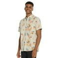 thumbnail image 3 of Men's Hurley Tropical Print Short Sleeve Button-Up Shirt Color: Barley Bone Size: L, 3 of 4