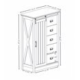 thumbnail image 2 of 5 Drawers Dresser w/Sliding Barn Door, Farmhouse Modern Tall Dresser 5 Chest of Drawers, Storage Organizer Dresser for Bedroom, Hallway, Living Room, Kids Room WHITE, 2 of 5