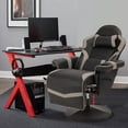 thumbnail image 4 of LVUYOYO Massage Video Gaming Recliner Chair Ergonomic Backrest & Seat Height Adjustment Swivel Recliner PU Leather High Back Computer Office Chair with Cupholder, Headrest, Lumbar Support, Footrest, 4 of 9