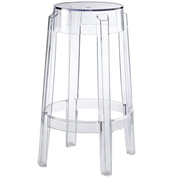 Modern Contemporary Dining Kitchen Counter Stool Clear Smoke
