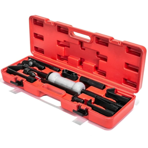 XtremepowerUS 13PC Automotive Dent Remover Puller Body Set 10LB Sliding Hammer Repair Frame Auto Body Truck Repair With Carrying Case