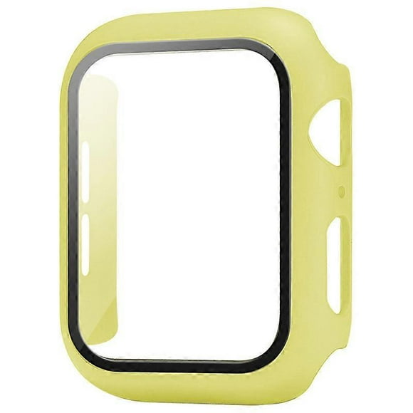YellowCase Compatible with Apple Watch 44MM, 2 in 1 Protection PC Hardening Case and HD Tempered Glass Film for iwatch 44MM Accessory Screen Protector