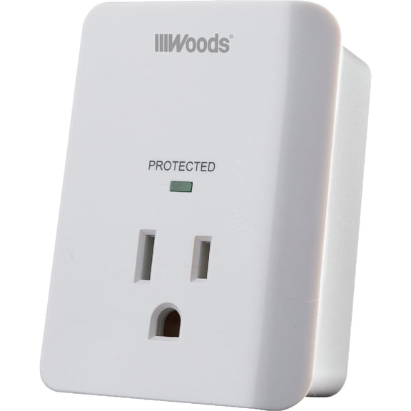 Woods 1-Outlet Appliance Surge Protector with LED Indicator Light 41008 - 125V, 1080W - Single Piece