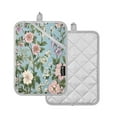 thumbnail image 2 of Two Pieces Of Square Heat Insulation Pad Oven Mitts 7x9.8 Inch Oven Microwave Kitchen Cooking Baking Colorful Pink Flower, 2 of 7