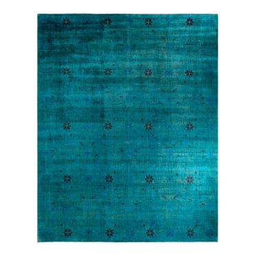 Solo Rugs Overdyed, One-of-a-Kind Hand-Knotted Area Rug - Blue, 12' 1" x 15' 3"