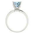 thumbnail image 4 of 2 ct Princess Cut Natural Swiss Blue Topaz Solitaire 18K White Gold Womens Engagement Ring, 4 of 5