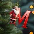 thumbnail image 5 of dajkiuy Christmas Tree Ornaments Christmas Initial with Santa Claus Personalized DIY Christmas 26 Letters Ornaments 3.15 inch Christmas Decoration Xmas Tree Hanging Decor(M), 5 of 5