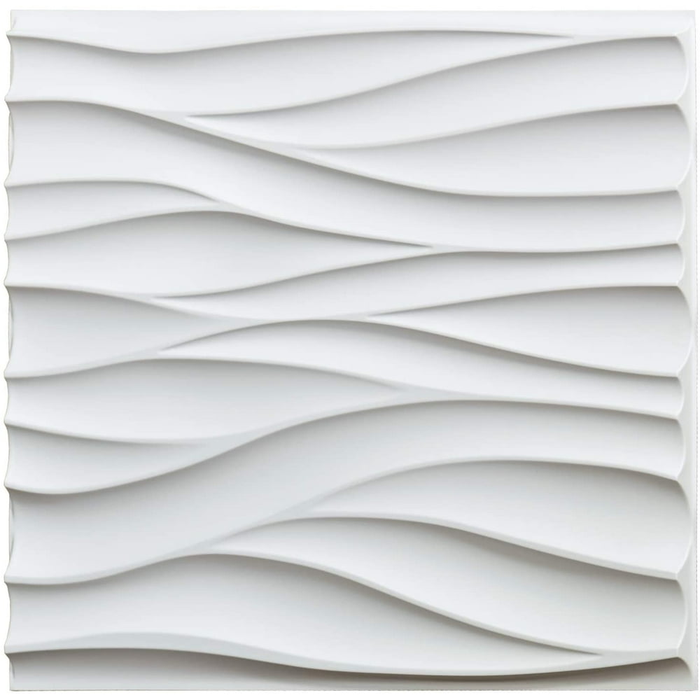 Art3d White PVC 3D Wall Panel Wave Design 19.7" x 19.7" (12Pack)
