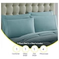 thumbnail image 6 of KITYDALK 7 Piece Comforter Set Bag Solid Color All Season Soft Down Alternative Blanket & Luxurious Microfiber Bed Sheets, Misty Blue, King, 6 of 6